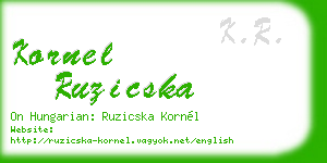 kornel ruzicska business card